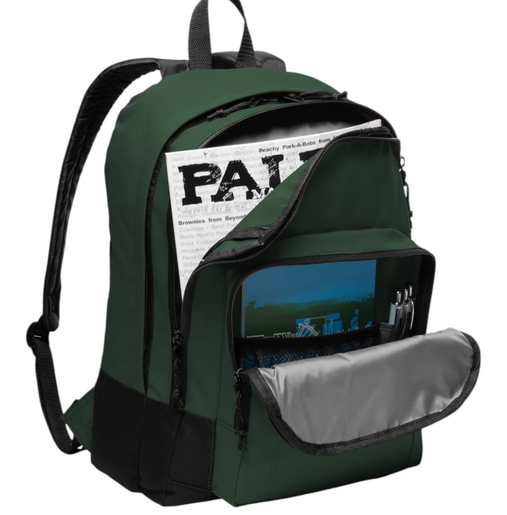 Dark Green Classic Multi-Compartment Everyday Backpack with Laptop Sleeve
