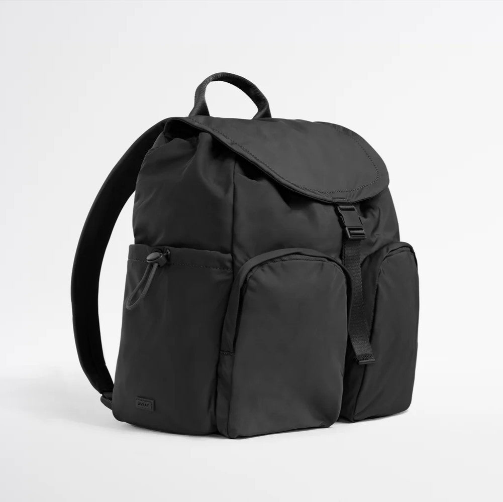 Black Ultra-Lightweight Cargo Backpack with Multi-Pocket Storage and Trolley Sleeve