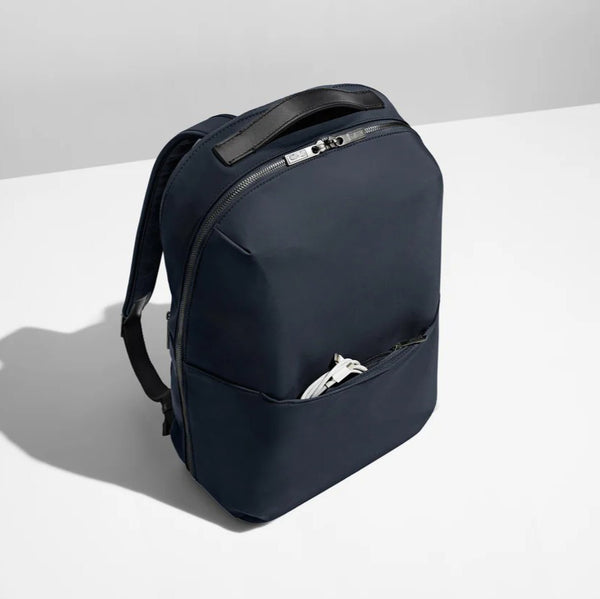 Navy Versatile Wraparound-Zip Backpack with Laptop Pocket and Luggage Attachment