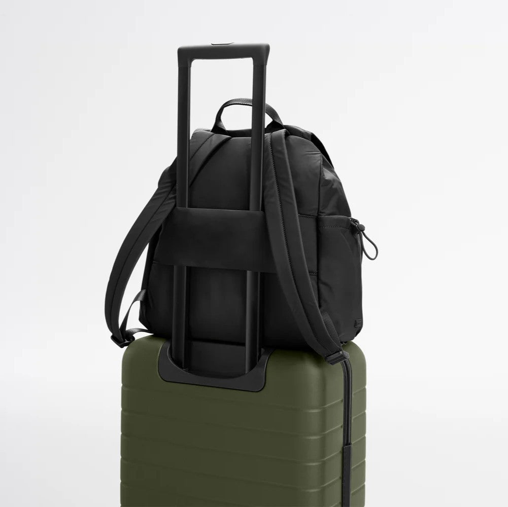 Black Ultra-Lightweight Cargo Backpack with Multi-Pocket Storage and Trolley Sleeve