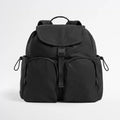 Black Ultra-Lightweight Cargo Backpack with Multi-Pocket Storage and Trolley Sleeve