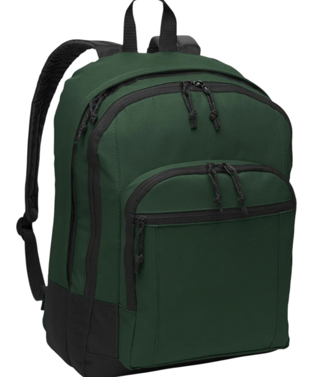 Dark Green Classic Multi-Compartment Everyday Backpack with Laptop Sleeve