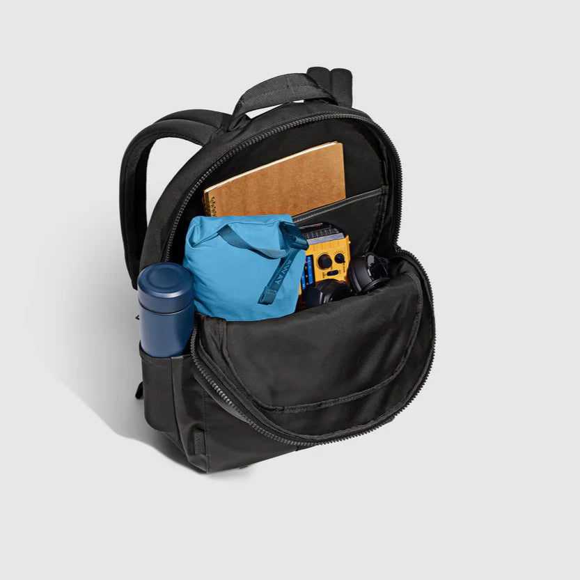 Black Water-Resistant Multi-Pocket Adventure Backpack with Water Bottle Holders