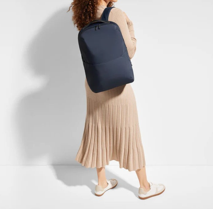 Navy Versatile Wraparound-Zip Backpack with Laptop Pocket and Luggage Attachment